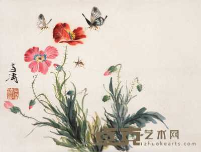 王雪涛 花卉 带框 26×35cm